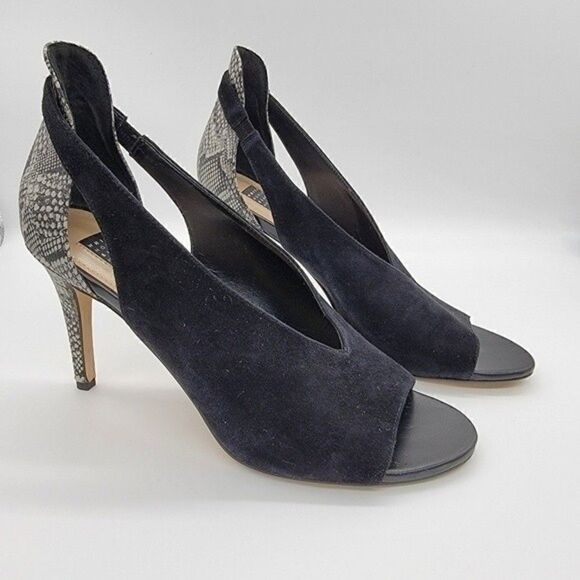 White House Black Market SUEDE & SNAKE-EMBOSSED PUMPS